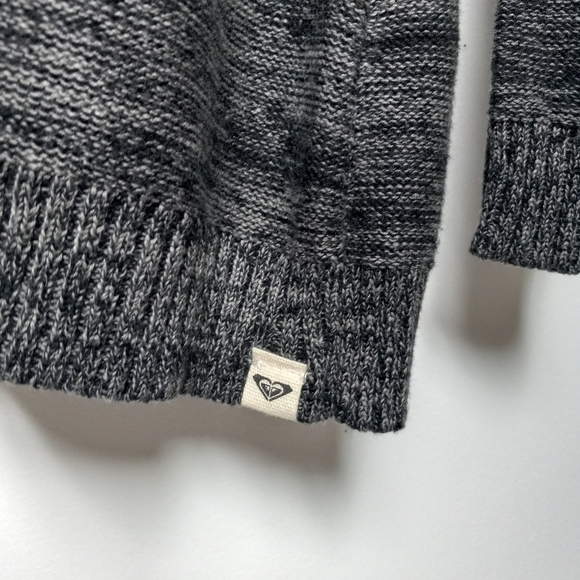 Roxy Hooded Drawstring Waist Tunic V-Neck Sweater Sz S - Picture 4 of 7